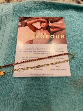 Louise Carter Pink & Gold ankle bracelet